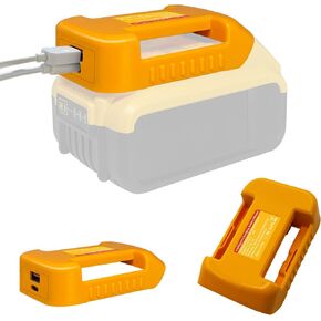 قطعتان لمحول شاحن USB لبطارية ديوالت، حامل بطارية لجهاز ديوالت 20 فولت DCB200 DCB201، مع محول شحن سريع من النوع C وUSB