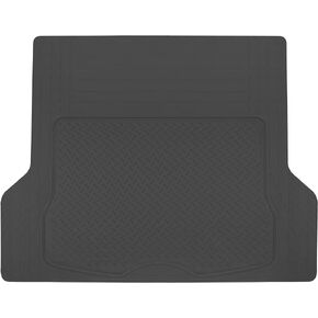 BDK-M785 Heavy Duty Rubber Cargo Floor Mat - All Weather Trunk Protection, Trimmable to Fit & Durable Rubber (Black)