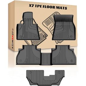 2024 X7 Floor Mats: AOMSAZTO Floor Mats Custom Fit for BMW X7 7-Seater 2019-2024 2025 All Weather TPE Floor Mats Include 1st, 2nd and 3rd Rows Anti Skid Floor Liners, Black