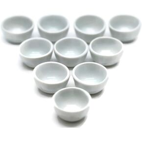 10 White Cearmic Plate Dish Bowl Dollhouse Miniatures Food Kitchen by 1 Shop for You No10