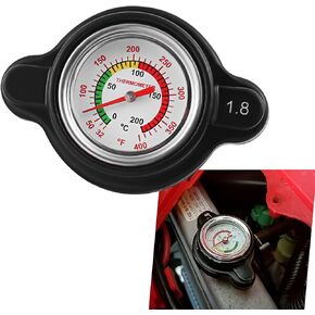 1 PC Car Fuel Tank Cap, 1.8 Bar Alloy Silicone Material Measure Temperature Maintain Water Level Balance Fuel Tank Cap, Safe Travel Accessory, Compatible with Cars, Off-road vehicles (Black)