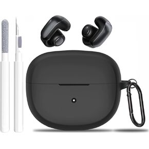 لحافظة سماعات الأذن Bose Ultra Open الجديدة مع مجموعة منظف 2024، غطاء حماية ناعم من السيليكون المقاوم للصدمات مع حلقة تسلق للنساء والرجال لسماعات الأذن اللاسلكية Bose Open Ear، وردي