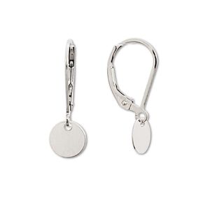 Tiny Sterling Silver Disc Earrings on Leverbacks