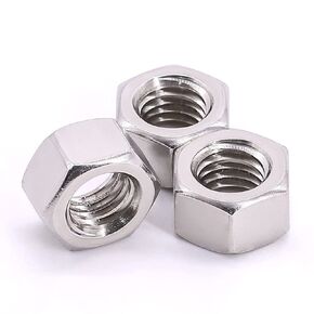 M12-1.5mm (10 pcs) Hex Nuts, 304 (18-8) Stainless Steel, Hexagon Head Machine Nuts, Fine Thread, Full Thread, DIN934