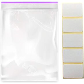 أكياس صغيرة مقاس 2 × 3 بوصة (100 قطعة) مع 100 قطعة من الملصقات - أكياس بلاستيكية للتخزين بسحاب قابلة لإعادة الإغلاق للمجوهرات والحبوب والخرز وما إلى ذلك in Kuwait