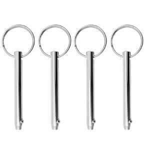 4 Pack 316 Stainless Steel Quick Release Pin, Diameter 5/16"(8mm), Total Length 3"(76mm), Effective Length 2.2"(57mm), Bimini Top Pin, Marine Hardware