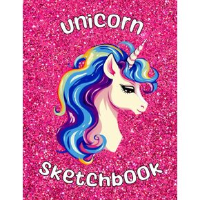 Unicorn Sketchbook: Pink Glitter-Free Mess-Free Sketchbook 8.5x11 for kids, Large Drawing Pad with Cute Unicorn Cover