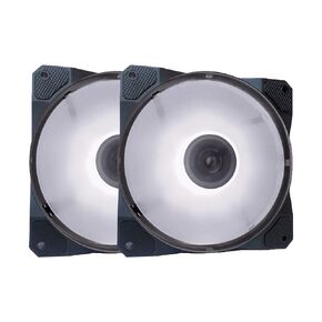 APEVIA CO212L-BL Cosmos 120mm Blue LED Ultra Silent Case Fan w/ 16 LEDs & Anti-Vibration Rubber Pads (2 Pk)