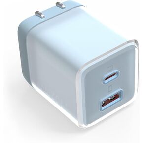 USB C Charger 70W, GaN 2 Port Compact Fast Wall Charger for MacBook Pro/Air, iPad Pro, Galaxy S23, Dell XPS 13, Note 20/10+, iPhone 15/Pro, Steam Deck, and More, Blue