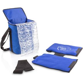Youth Pitcher’s Travel Kit - Small Shoulder Elbow Cold Therapy Wrap to Treat Rotator Cuff with Ice and Compression, PI820 Cooler Bag, Shoulder Wrap & Ice Packs Included