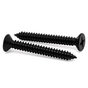 #10 x 3/4" Flat Head Self Tapping Screws Metal Drilling Screws 18-8 Stainless Steel 304 Black Finish 100 PCS