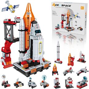 12 in 1 Aerospace Building Toys with Rocket Launcher.Space Shuttle Building Block Toys for Kids Aged 6-12.STEM Construction Toys.Work with other Building Block Brands.Idea Gifts for Space Fun Kids