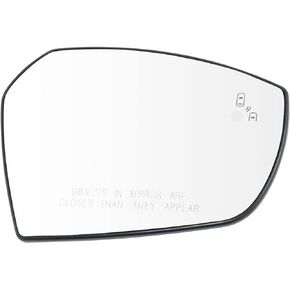 TRQ Mirror Glass Blind Spot Indicator RH Right Passenger Side Compatible with 2017-2018 Ford Escape