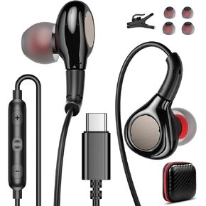 USB C Headphones for Apple iPhone 15 Pro Max iPad Air Mini 6 Samsung S24, Type C Earphones with Microphone in-Ear Wired Earbud for Samsung Galaxy S23 S22 Plus Google Pixel 8 8A 7 7A 6A OnePlus Android