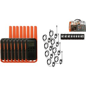Motorola Solutions Talkabout T275، 8 عبوات من أجهزة الاتصال اللاسلكي، أجهزة راديو FRS محمولة ثنائية الاتجاه، برتقالي/أسود 22 قناة ترخيص مجاني بميكروفون PTT