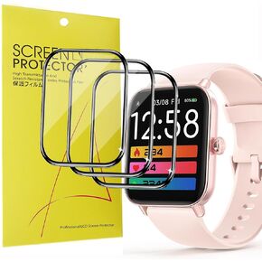 Compatible for MILOUZ Smart Watch Screen Protector, [3 Pack] 3D Full Coverage PET Soft Screen Protector Film Compatible for MILOUZ IDW19 1.8 Inches Smart Watch/Amzhero Fitness Smart Watch IDW19 1.8