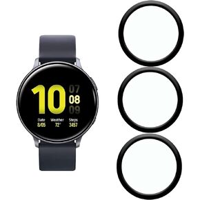 [3 Pack] KELOLIN Screen Protector for Samsung Galaxy Watch Active 2 44mm, 3D Curved Edge Anti-Scratch HD Ultra Shatterproof Flexible Protector Compatible with Samsung Galaxy Watch Active 2 44mm