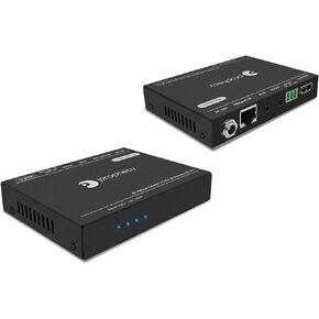 gofanco Prophecy HDBaseT 4K HDMI Extender Over CAT5e/6/7 – 328ft(100m) @1080p, 230ft(70m) @UHD 4K/60Hz (4:2:0 8-bit) 4K/30Hz, Dual IR, RS-232, CEC, PoC, HDMI 1.4, HDCP 2.2/14 (PRO-HDbaseT-RS100)