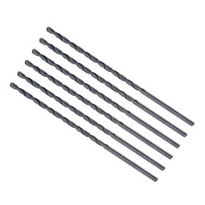 Twist Drill Bits, 2.5mm Drilling Diameter, Black Oxide High Speed Steel Extra Long Straight Shank - (Applications: for Stainless Steel Alloy Metal), 6-Pieces