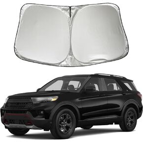 مظلة شمسية للزجاج الأمامي للسيارة متوافقة مع Ford Explorer 2020 2021 2022 2023 2024 Expedition 2018-2024 ST XLT ملحقات بلاتينية محدودة، درع شمسي لنافذة السيارة الأمامية