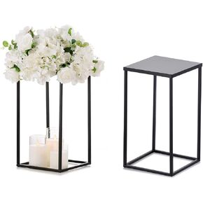 Sziqiqi Floor Vase Tables Centerpieces for Reception - 2 Pcs Metal Column Geometric Flower Stand 31.5in Gold Tall Flower Display Rack Decorations for T-Stage Wedding Party Event