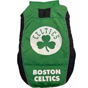 NBA Boston Celtics Puffer Vest for Dogs & Cats, Size Small. Warm, Cozy, and Waterproof Dog Coat, for Small and Large Dogs/Cats. Best NBA Licensed PET Warming Sports Jacket