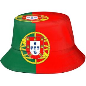 Portugal Flag Bucket Hats Fashion Sun Cap Packable Outdoor Portuguese Fisherman Hat for Women and Men