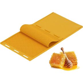 2Pcs 5.4mm Beeswax Press Mold Rubber Beekeeping Foundation Frame Sheet Honey Bee Nest to Extract Beeswax Candle Moulds Bee Wax DIY Crafts for Garden Farm
