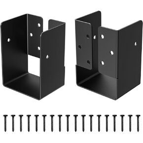 Concealed Joist Hanger (6 Pack）, 2"x4" Outdoor Concealed-Flange Joist Bracket with Screws, Q235B Steel Powder Coated Concealed Mount Light Joist Hangers for 2"x4" Beam, Swing, Handrail, Fence