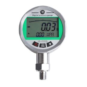 SINOCMP Digital Pressure Gauge 1.0MPA/150PSI Hydraulic Gas Water Pressure Gauge Accuracy 1% FS NPT1/4 Interface, Backlight Silica Gel Case(Green)