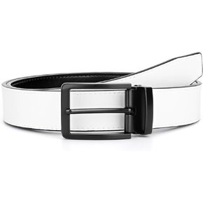 SANSTHS Men's Reversible Leather Belt Golf Jeans Dress Belts for Men