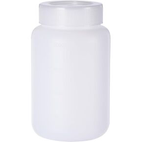 PATIKIL 2000ml Reagent Bottles, HDPE Wide Mouth Round Bottles with Screw Cap for Lab Water Reagent Liquids Solid Sample Storage Seal, Translucent White