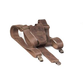 Leather suspenders for men Suspenders with metal clips Groomsmen wedding suspenders (Black)