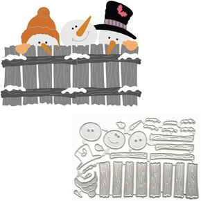 Christmas Snowman Frame Metal Die Cuts, Cute Xmas Snowman Background Wedding Cutting Dies Cut Stencils for DIY Scrapbooking Album Embossing Paper Dies Card Making