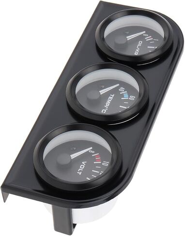 52mm 3 in 1 Car Auto Gauge Kit (Voltmeter+Water Temp Gauge+Oil Press Gauge), Triple Auto Dashboard Gauge Set with Black Console for 12V Cars in Saudi Arabia