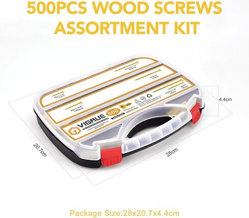 VIGRUE #8#10 براغي خشبية بطول 1-1/4" إلى 3-1/2"، 500 قطعة، مقاومة للصدأ، مطلية بالإيبوكسي، برغي خشبي خارجي، براغي للتزيين في الهواء الطلق، رأس محرك Torx/Star، T20 T25 Star Bit وشملت، تان in Kuwait