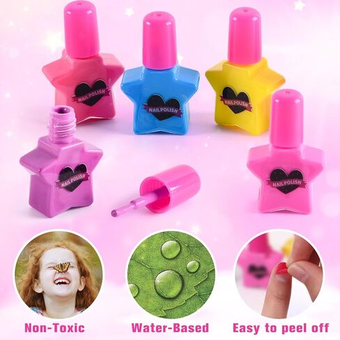 مجموعة طلاء أظافر Golray Kids للفتيات من عمر 6-12 عامًا، حقيبة تخزين أدوات تزيين الأظافر مع مجفف الأظافر وتقشير طلاء الأظافر، هدية عيد ميلاد للأطفال في صالون تجميل الأظافر للأعمار 7 8 9 10 11 12 in Kuwait