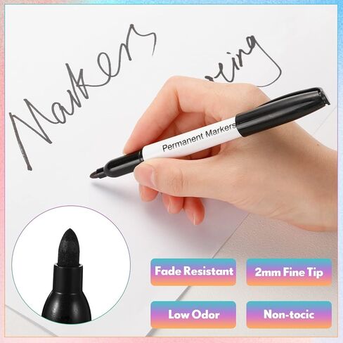 120 Pcs Colored Permanent Markers Bulk Colorful Permanent Marker Pen with Fine Point 30 Color Waterproof Fast Drying Markers for Works on Wood, Metal, Plastic, Stone, Glass Office School Supplies in Saudi Arabia