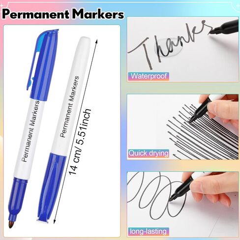 120 Pcs Colored Permanent Markers Bulk Colorful Permanent Marker Pen with Fine Point 30 Color Waterproof Fast Drying Markers for Works on Wood, Metal, Plastic, Stone, Glass Office School Supplies in Saudi Arabia