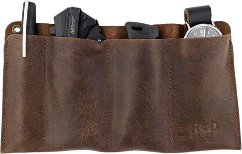 Hide & Drink, Car Caddy Organizer Handmade from Full Grain Leather, Seat Side Portable Bag, Vintage Storage, Travel Accessories - Bourbon Brown in Saudi Arabia