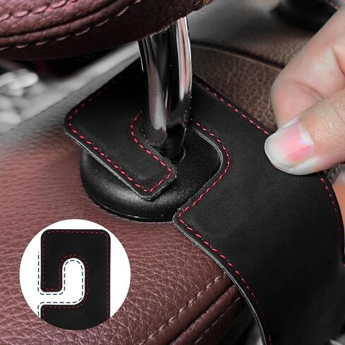 Car Purse Hook, 2 Pack Leather Car Headrest Hook Car Seat Hooks for Purses and Bags, Bag Holder for Car, Purse Hooks for Car in Saudi Arabia