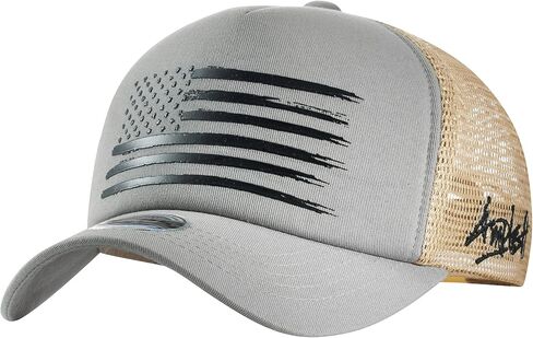 قبعة سائق شاحنة العلم الأمريكي منقوشة ثلاثية الأبعاد ممتازة، قبعة بيسبول شبكية، قبعة Snapback في الهواء الطلق للرجال والنساء in Saudi Arabia