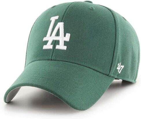 47 قبعة Los Angeles Dodgers للرجال والنساء MVP قابلة للتعديل بشريط فيلكروباك باللون الأخضر الداكن مع شعار أبيض in Saudi Arabia