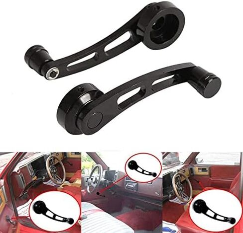 KIMISS Window Crank Handle Winder,2pcs Alloy Window Handle Riser Winder Crank Fit for Classic Car(Black) in Saudi Arabia