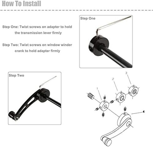 KIMISS Window Crank Handle Winder,2pcs Alloy Window Handle Riser Winder Crank Fit for Classic Car(Black) in Saudi Arabia