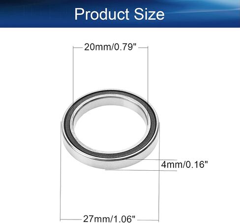 Bettomshin 1Pc 6816-2RS Deep Groove Ball Bearing, 80x100x10mm Double Sealed Bearing, GCr15 P0 Z1 Deep Groove Rolling Bearing in Saudi Arabia