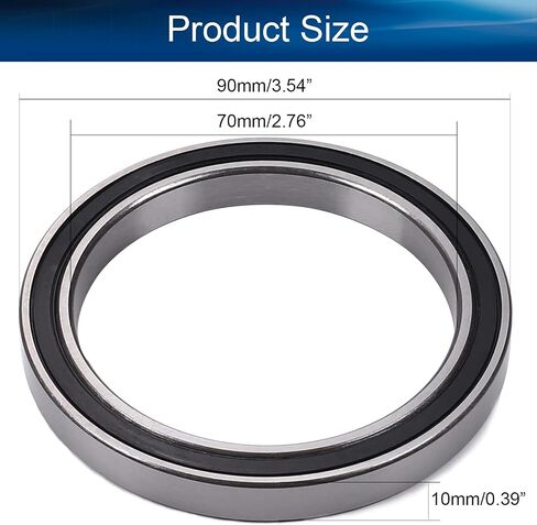 Bettomshin 1Pc 6816-2RS Deep Groove Ball Bearing, 80x100x10mm Double Sealed Bearing, GCr15 P0 Z1 Deep Groove Rolling Bearing in Saudi Arabia