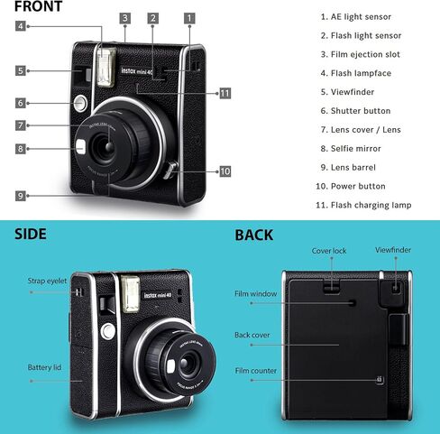 Fujifilm Instax Mini 40 Instant Camera + Twin Pack Film + Batteries + Frames in Saudi Arabia
