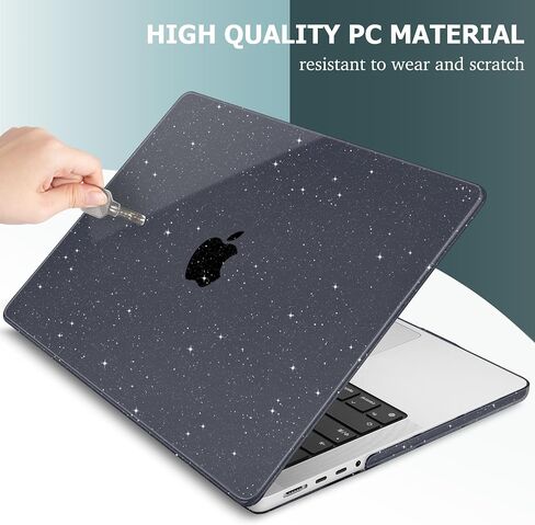 May Chen متوافق مع حافظة MacBook Pro 14 بوصة 2023 2022 2021 إصدار M3 A2918 A2992 M2 A2779 M1 A2442 Pro/Max، حافظة بلاستيكية صلبة مع غطاء لوحة مفاتيح، ساكورا بينك جليتر سباركل in Saudi Arabia