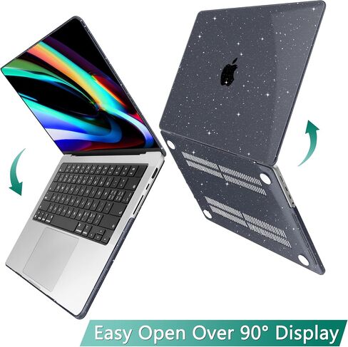 May Chen متوافق مع حافظة MacBook Pro 14 بوصة 2023 2022 2021 إصدار M3 A2918 A2992 M2 A2779 M1 A2442 Pro/Max، حافظة بلاستيكية صلبة مع غطاء لوحة مفاتيح، ساكورا بينك جليتر سباركل in Saudi Arabia